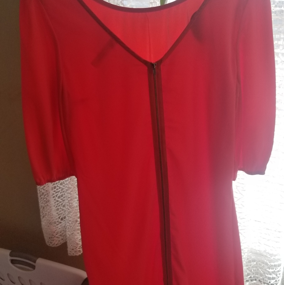 Pink owl apparel coral mid sleeve dress